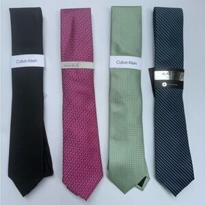 Calvin Klein, Perry Ellis & Alfani Men's Tie Set - Black, Pink, Green, Blue